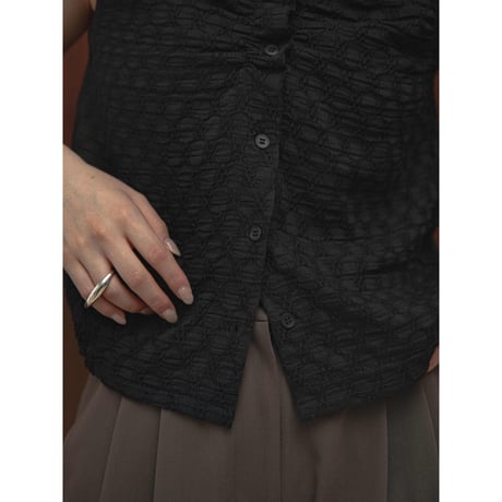 【NOKCHA original】minimal gather blouse/2colors_nb0245
