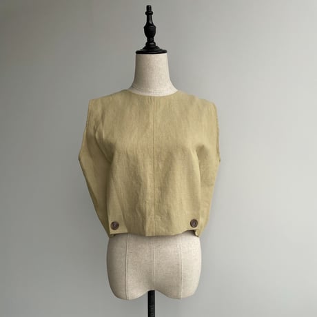【nokcha original】2way linen vest/pistacchio_nt0967
