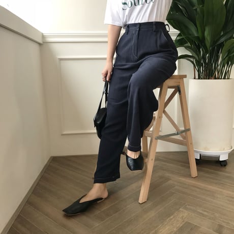 ステッチリネンブレンドパンツ /2colors
