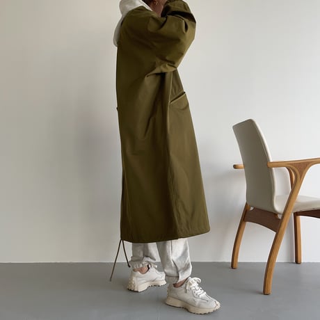 【nokcha original】long coach jacket/khaki_no0166