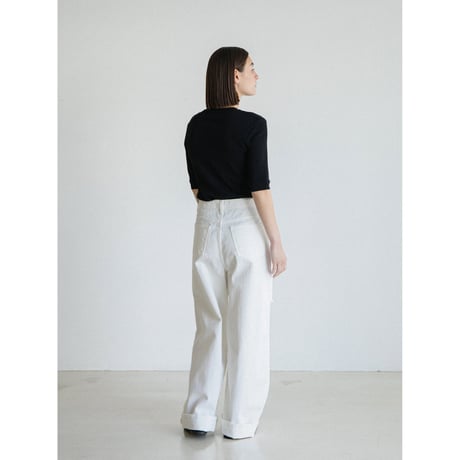 《予約販売》clash white cotton pants_np1249
