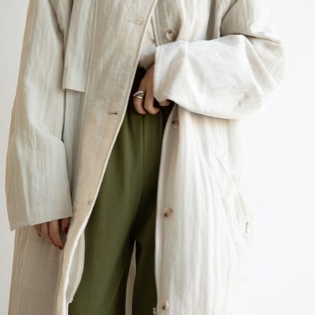 【nokcha original】washer quilting trench coat/ivory_no0120