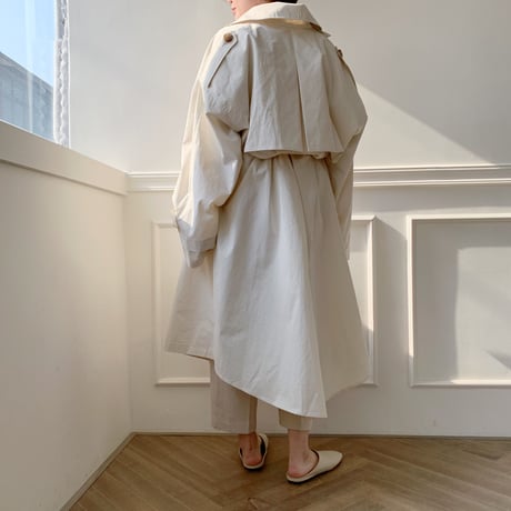 【NOKCHA  original】over trench coat /ivory_no0005