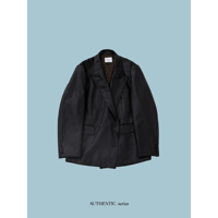 - AUTHENTIC series - double breasted fake leather jacket/black_an0057