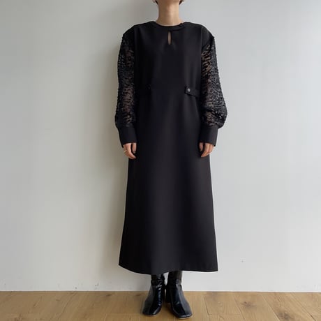 【nokcha original】sleeve dress/black_nd0135