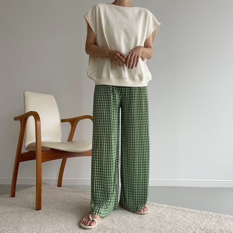 《予約販売》green check pants_np0430