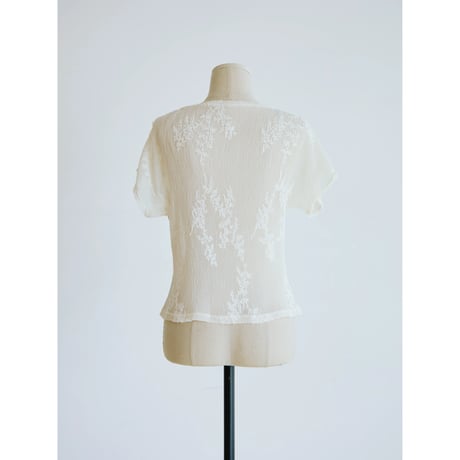 《予約販売》2way sheer jacquard blouse/2colors_nb0377
