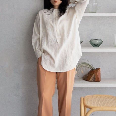 【nokcha original】jacquard over blouse/ivory_nb0041