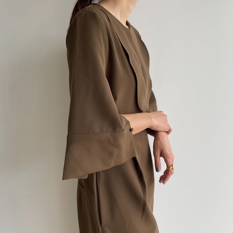【nokcha original】rich jumpsuit/brown_np0670