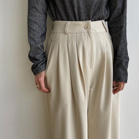 【nokcha original】three tuck wide pants/ivory_np0766