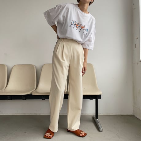 【nokcha original】silhouette pants/cream_np0402
