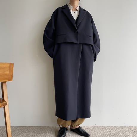 【nokcha original】2set mulch coat/navy_no0231