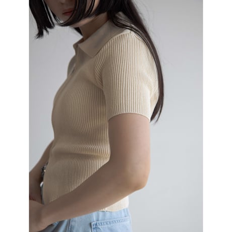 《予約販売》2way zip summer lib knit tops/2colors_nt2080
