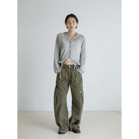 《予約販売》melange knit hoodie cardigan_no0527