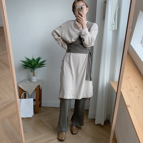 【NOKCHA original】bustier setup/khaki_nt0079