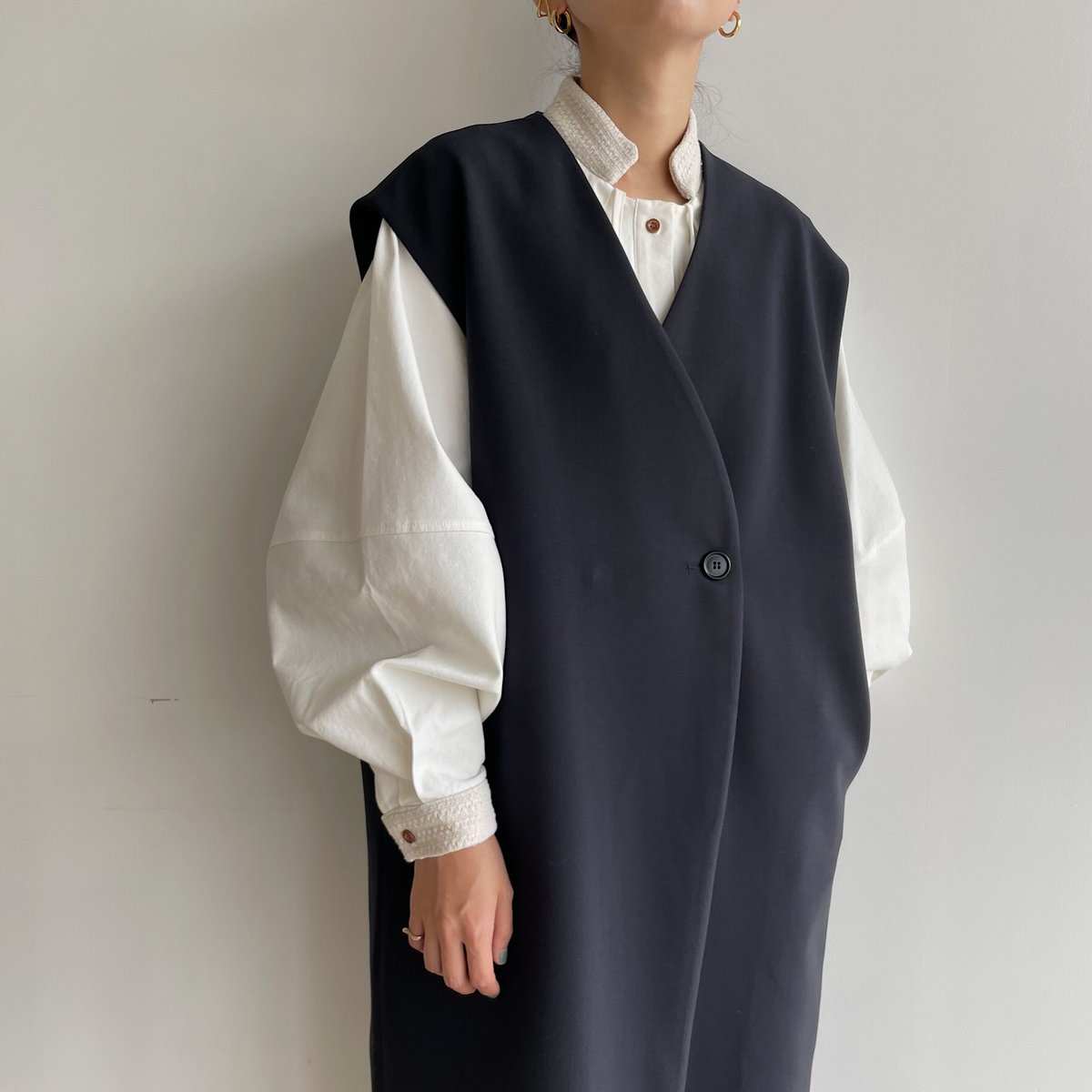 nokcha original】2set mulch coat/navy_no0231 |
