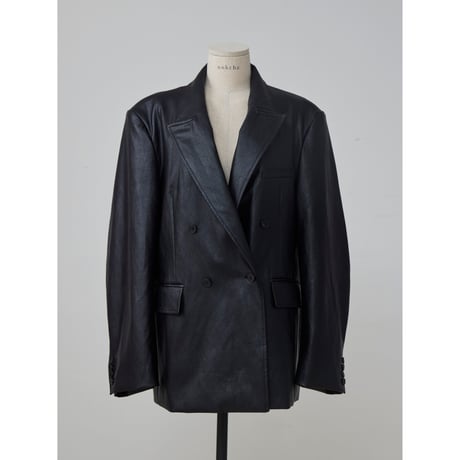 - AUTHENTIC series - double breasted fake leather jacket/black_an0057
