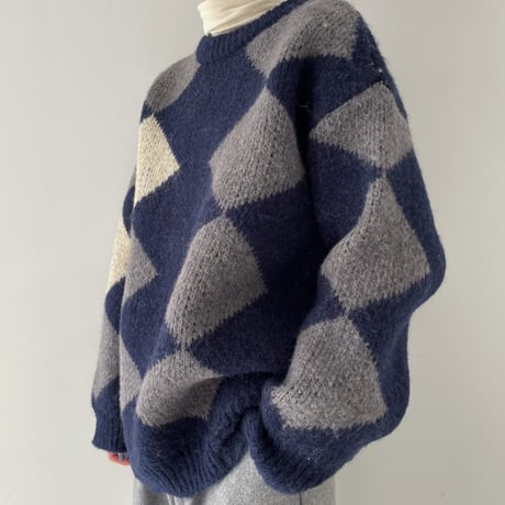 《予約販売》contrast over knit/2colors_nt1909