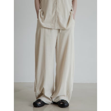 - AUTHENTIC series - vintage like linen oval pants/2colors_an0040