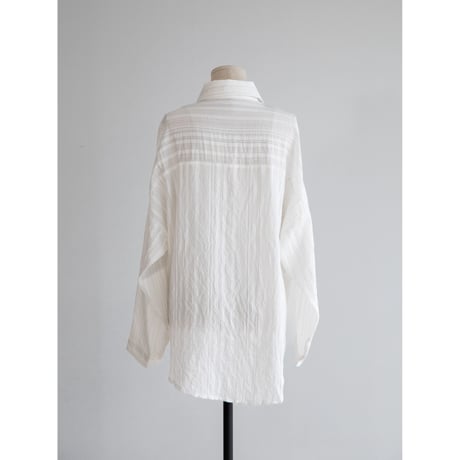 《予約販売》accent stripe sheer shirt/2colors_nb0238