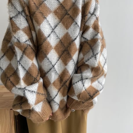 《予約販売》argyle over knit_nt1115