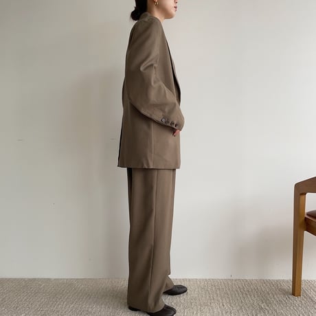 【nokcha original】buckle slacks pants/brown_np0668