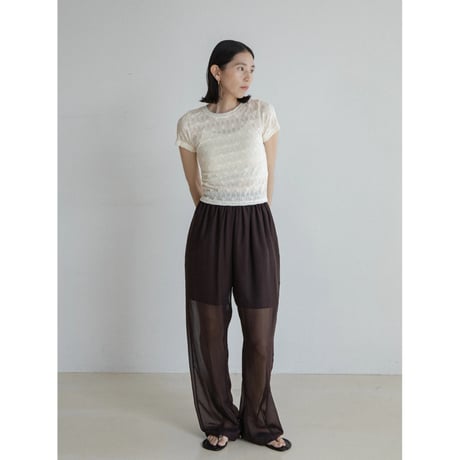 《予約販売》flower accent sheer tee/2colors_nt2318