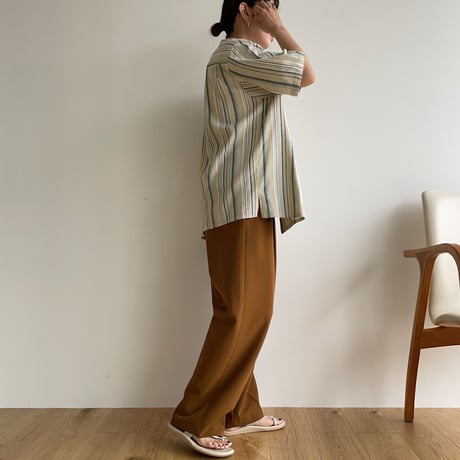 《予約販売》contrast linen shirt_nt1366