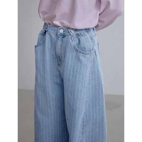 《予約販売》waist mark stripe jeans_nj0176