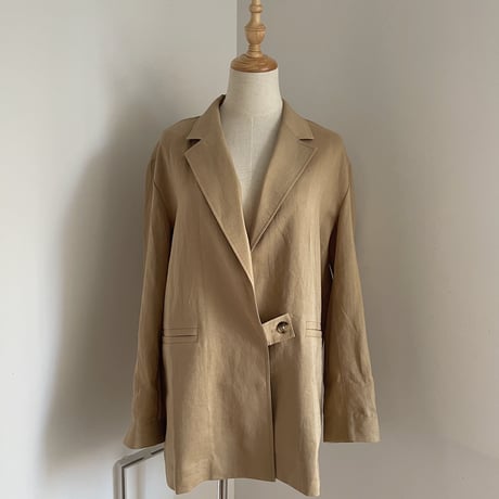 【nokcha original】linen tailored jacket/beige_no0158