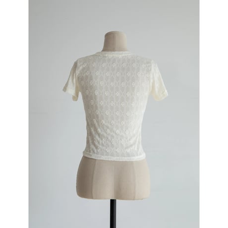 《予約販売》flower accent sheer tee/2colors_nt2318