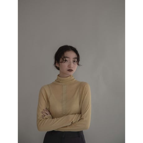 【nokcha original】accent sheer high neck tops/3colors_nt1981
