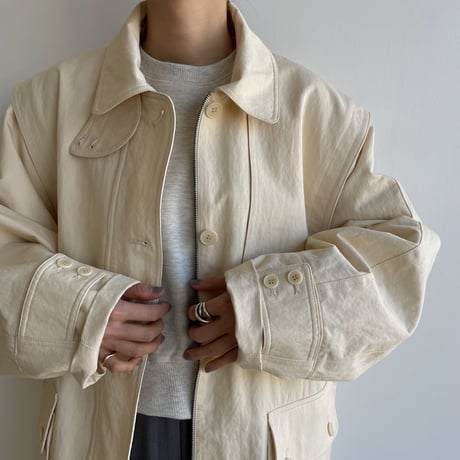 【nokcha original】2way mannish jacket/ivory_no0277