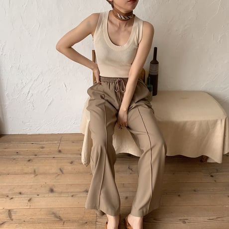 《予約販売》lady u neck knit tank top/4colors_nt0440