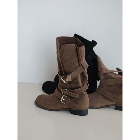 《予約販売》suède like buckle boots/2colors_na0754