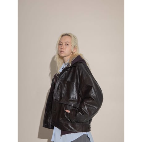 - AUTHENTIC series - old like eco leather jacket/deep brown_an0002