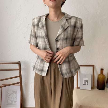 《予約販売》s/s check jacket/2colors_no0089