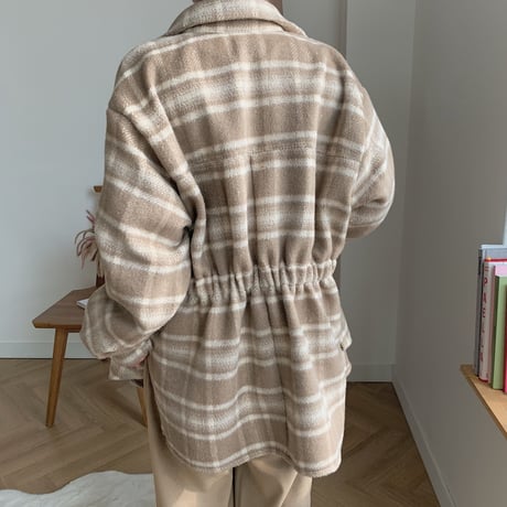✳︎予約販売✳︎wool blend check shirt jk_no0042