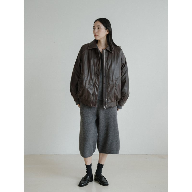 予約販売》quilting linner fake leather jacket/2colo