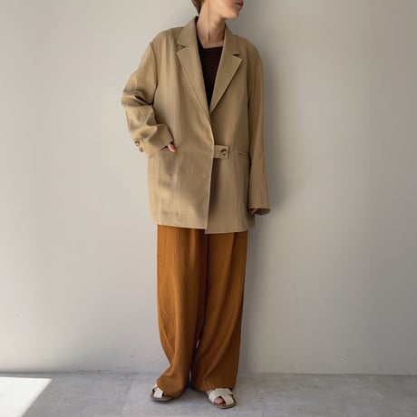 【nokcha original】linen tailored jacket/beige_no0158