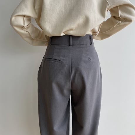 【nokcha original】three tuck wide pants/charcoal gray_np0767