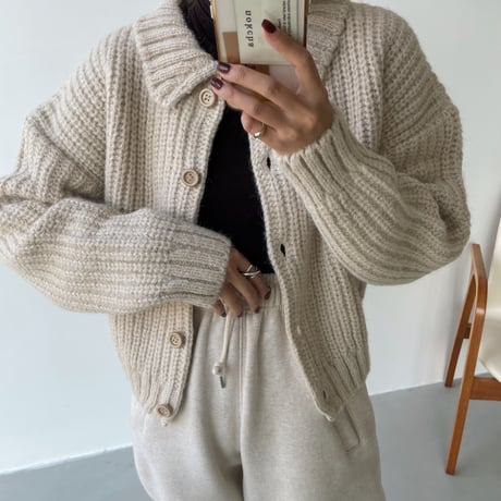 《予約販売》collar knit cardigan/3colors_nt1151