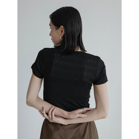 《予約販売》flower accent sheer tee/2colors_nt2318