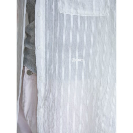《予約販売》accent stripe mannish sheer shirt/2colors_nb0383