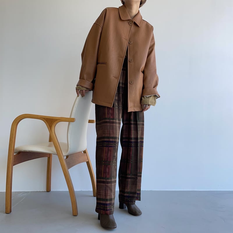 nokcha ノクチャ レザージャケット nokcha original】eco leather over jacket/camel