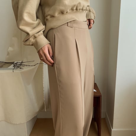 【nokcha original】slit long slacks pants/2colors_np0146
