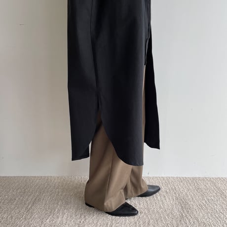 【nokcha original】accent jacquard long shirt/black_nb0081