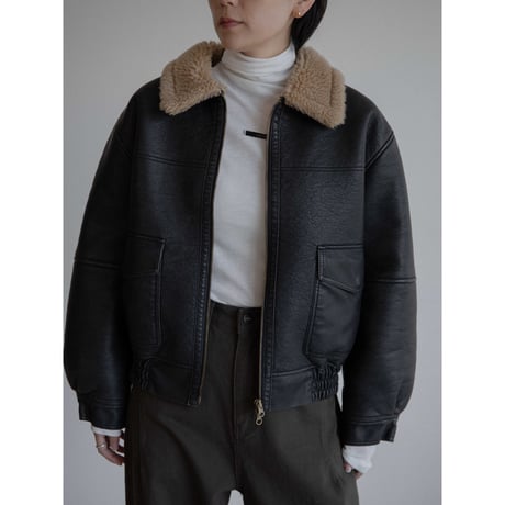 《予約販売》boa liner leather like jacket/2colors_no0411