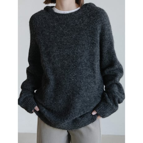 《予約販売》melange over knit hoodie/2colors(unisex)_nt2482
