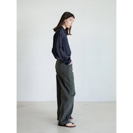 《予約販売》accent stripe mannish sheer shirt/2colors_nb0383